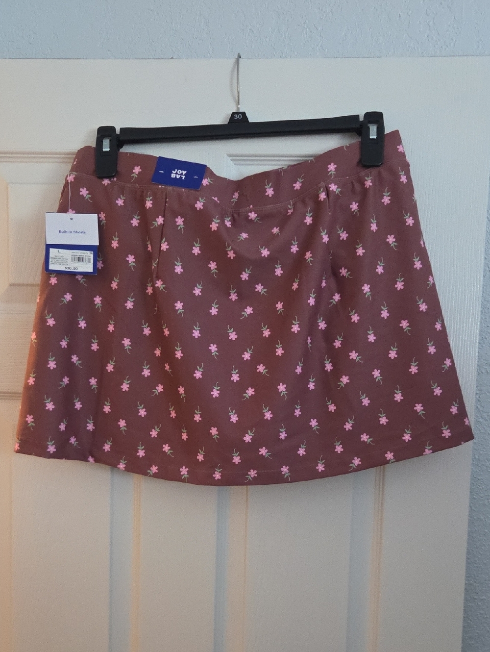 JoyLab Brown Floral Skirt with Pink Flowers - Picture 3 of 4